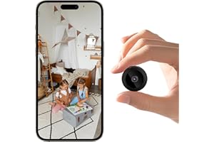 XUJADEOO Mini Hidden Camera Wireless - 2025 Upgraded HD WiFi Cameras for Home, Small Cameras with Motion Detection, Nanny Cam Hidden Camera for Pet, Baby, Cloud & SD Card, Night Vision, App Control (Dark)