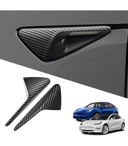 Coque Protection Caméra Latérale HW 3.0 Fibre Carbone Pour Tesla Model 3 Y S X