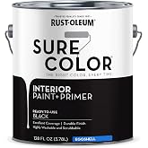 Rust-Oleum 380218 Black Sure Color Interior Paint + Primer, Eggshell, 1 Gal