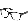 grinderPUNCH Retro NERD Geek Oversized BLACK Framed Clear Lens Eye Glasses for Men Women