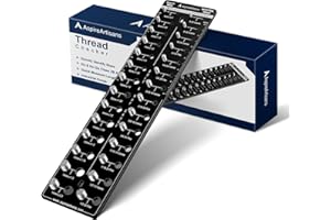 Aspireartisans Thread Checker, Bolt and Nut Identifier Gauge, Bolt and Screw Size Thread Gauge, Nut and Bolt Thread Checker Standard and Metric with Aluminum 6061 Board and SUS 304 Bolt
