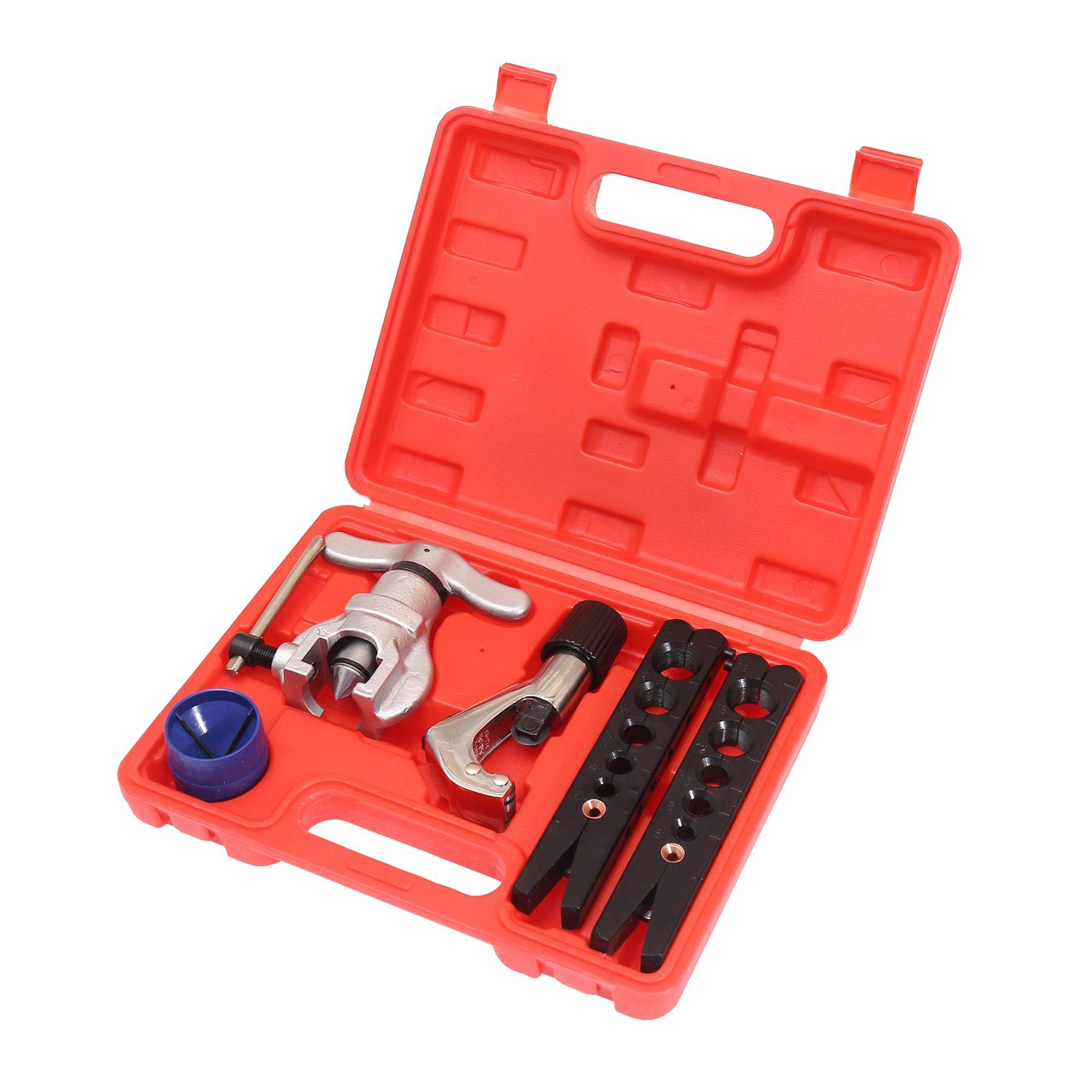 KATSU Metric and Imperial Flaring Tool Kit 4Pcs Set for Cu-Al Pipe + Tube Cutter + Reamer 371216