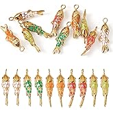 Spritewelry Assorted Fish Charms Lovely Alloy Enamel Charms Stainless Steel Animal Charm Pendants for DIY Crafts Necklaces Earrings Bracelets Jewelry Making