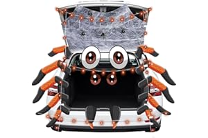 HEORIM Halloween Trunk or Treat Car Decorations Kits,Trunk Or Treat Decorations with Spider Web for SUV, Garage Door, Halloween Car Decorations Outdoor Archway Entryway Decorations