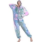 Lifeye Adult Jumpsuit Pajamas Hoodie Homewear Romper Sleepwear Tie Dye Costume for Women Men