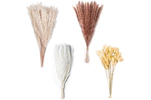 SECATOHO 75PCS Natural Dried Pampas Grass Decor - 17" Fluffy Pampas Grass Bouquet - Boho Home Decor Dried Flowers for Wedding Floral Room Home Party Table Decorations