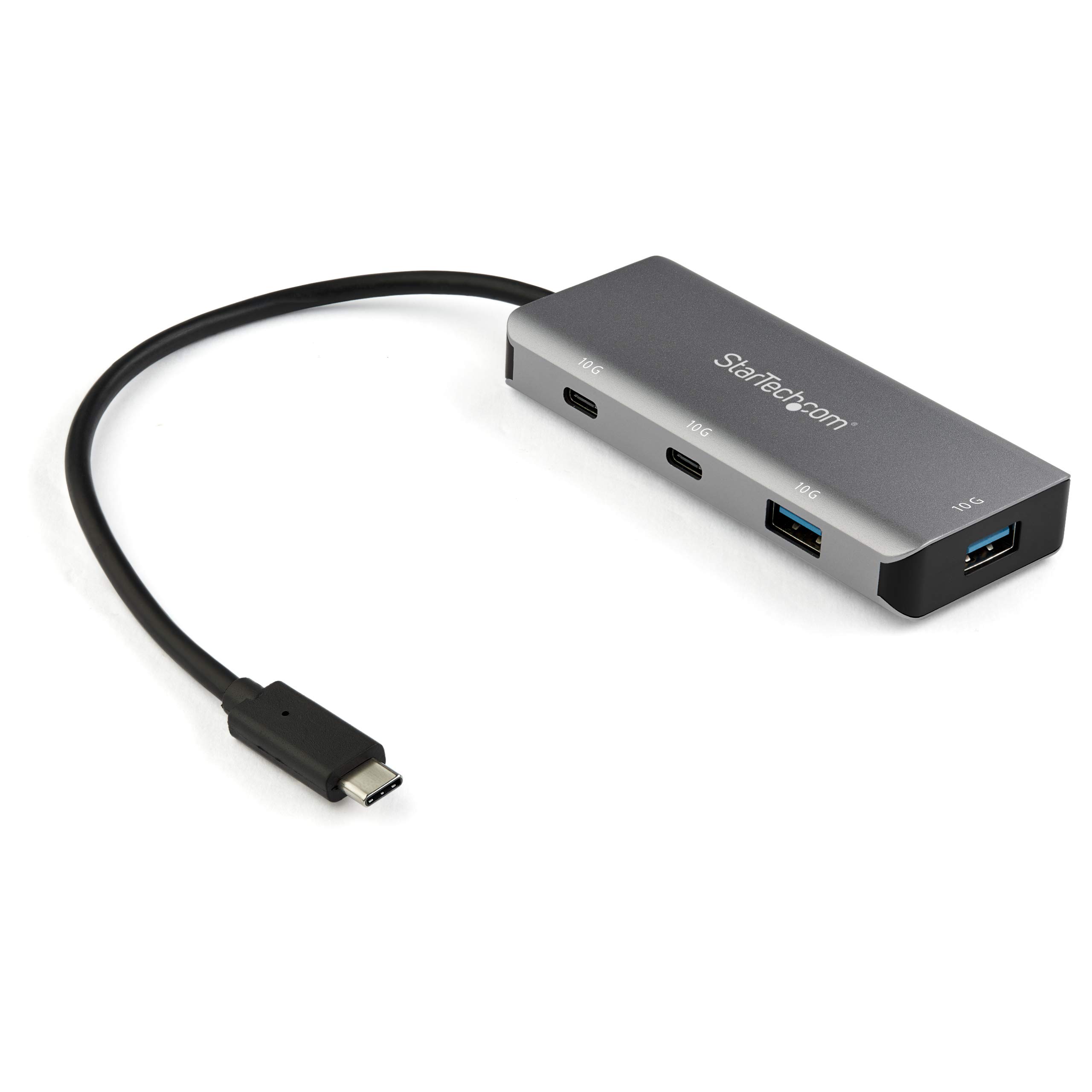 StarTech.com 4 Port USB C Hub w/ 2x USB A & 2x USB C - SuperSpeed 10Gbps USB Type-C 3.1/3.2 Gen 2 Hub - USB Bus Powered - Portable USB-C to USB Adapter Hub - Aluminum - 9.8" (25cm) Cable (HB31C2A2CB)
