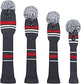 Scott Edward Knit Woods Golf Head Covers Set of 4 Grey Warning Striped 460CC view 2