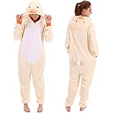 COSUSKET Snug Fit Unisex Adult Onesie Pajamas, Flannel Cosplay Animal One Piece Halloween Costume Sleepwear Homewear