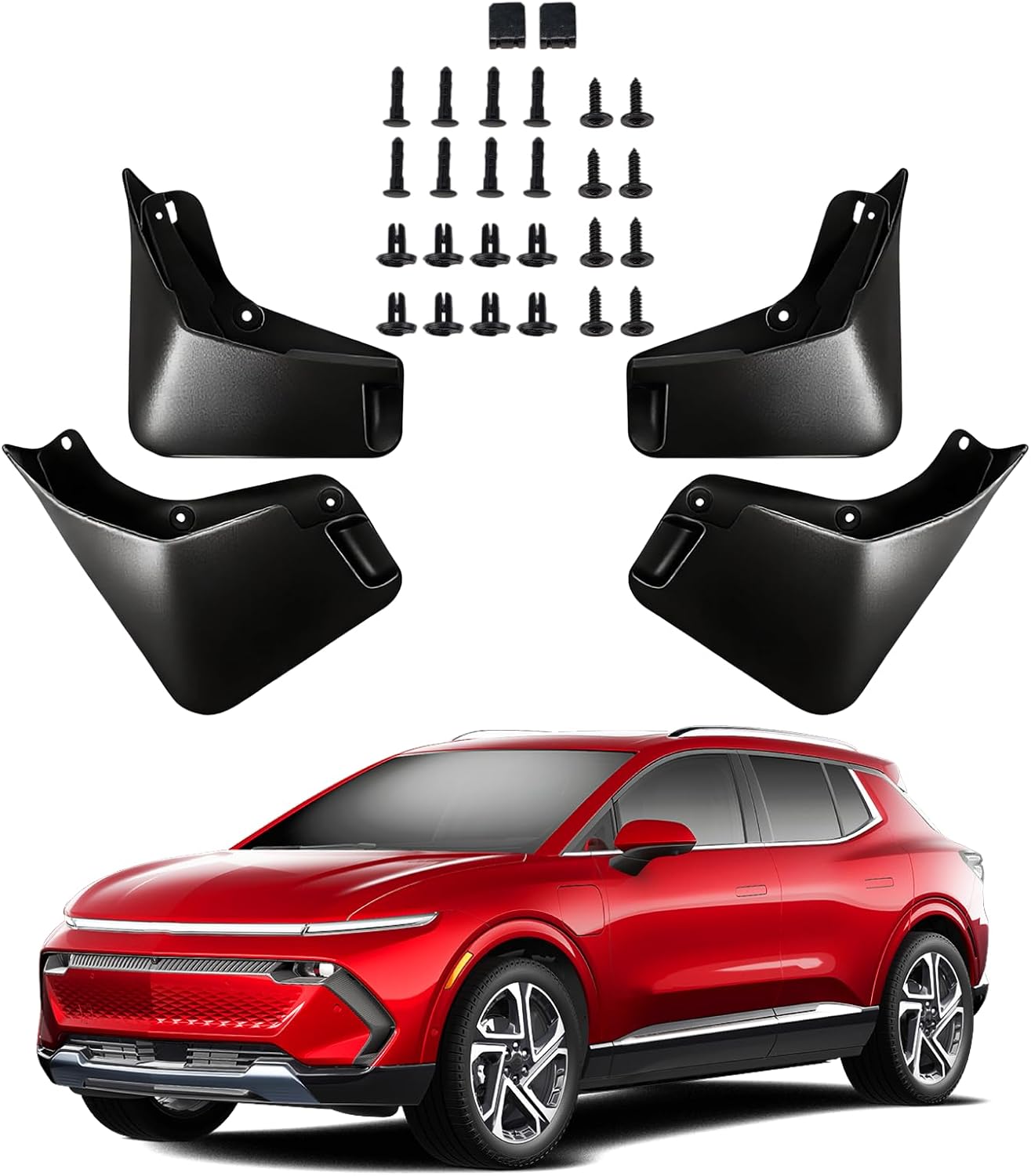 BZKXA Mud Flaps for Chevrolet Equinox EV 2024-2025,Upgraded Mudflaps Wheel Tire Splash Guards for Chevy Equinox EV Exterior Accessories,All Weather No Drilling Required 4PCS Fender