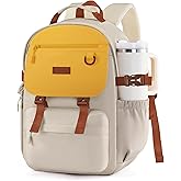 LOVEVOOK School Backpack for Girls with Large Tumbler Holder Pockets, Student Cute Bookbag 15.6 inch Laptop Daypack for Middle School Teen, Waterproof College Travel Bag for Women