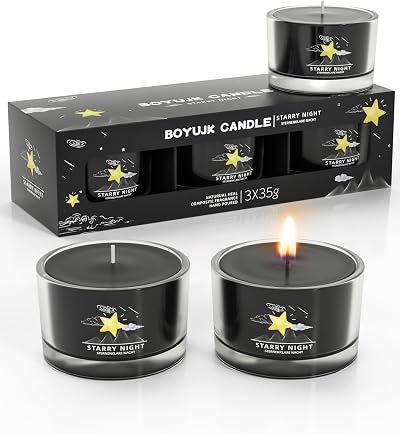 BOYUJK Starry Night Scented Candle Gift Set 3 Sleep Candles Stress Relief