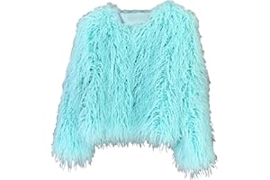 foefaik Winter Fluffy Faux Fur Coat Women's Shaggy Jacket Long Sleeve Outwear