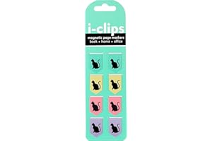 Black Cats i-clips Magnetic Page Markers (Set of 8 Magnetic Bookmarks)