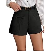 WDIRARA Women's Summer Dressy High Waisted Shorts Wide Leg Comfy Work Casual Shorts