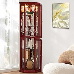 Firscook Curio Cabinet, Corner Curio Cabinet with