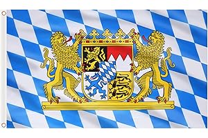 AhfuLife Oktoberfest Flag 3x5 Ft for Oktoberfest Decorations, 1 Pc Bavarian German Flag - Double Sided with Brass Eyelets for Beer Tent, Bar Club Indoor Outdoor Autumn Decorations