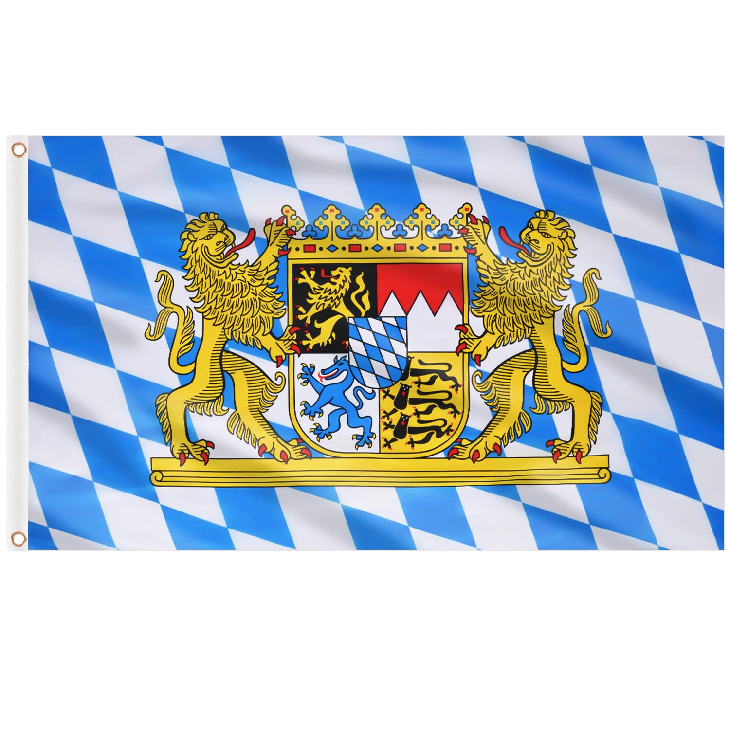 AhfuLife Oktoberfest Flag 5ft x 3ft for Bavaria Decorations, 1Pcs Oktoberfest Flags Double Side with Brass Eyelets, National Day Decor, Garden Street Party Decorations — image 1
