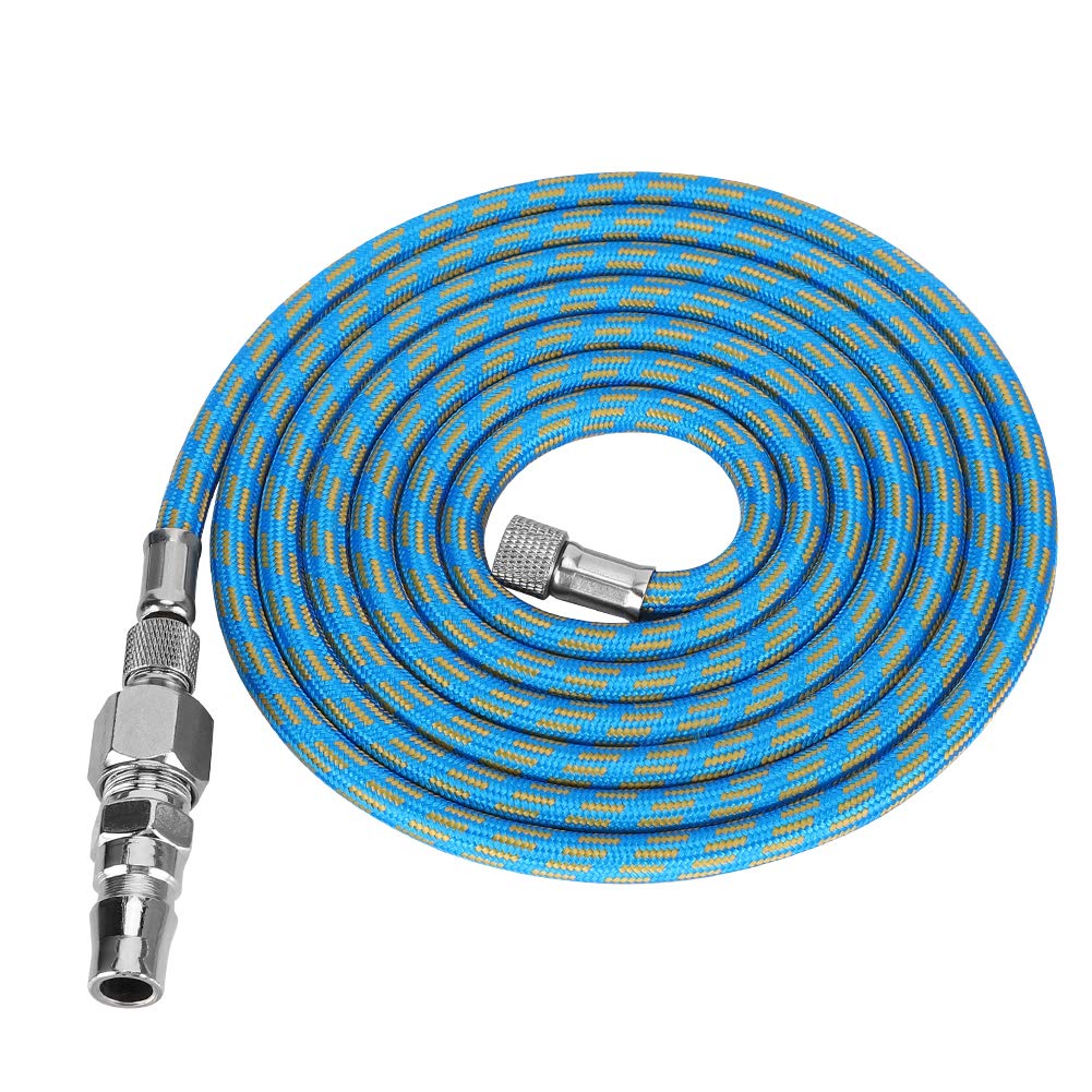 Airbrush Hose, 6 Feet Nylon Braided Air Hose 1/8"-1/4" Connector for Airbrush Spray Gun and Air Compressor Durable Lightweight Hose for Painting