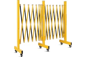 COZONY Metal Expandable Barricade Gate Outdoor, 16FT Folding Safety Barrier Gate, Portable Traffic Barricade Fence