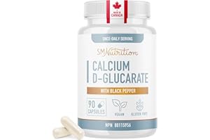 Calcium D Glucarate | CDG for Liver Detox & Cleanse, Metabolism, Hormone Balance, Menopause Support | Made in Canada, Gluten-