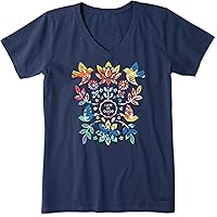 T-shirt Life Is Good 365 – Femme XL – Bleu Col V – Manches Courtes – Occasion