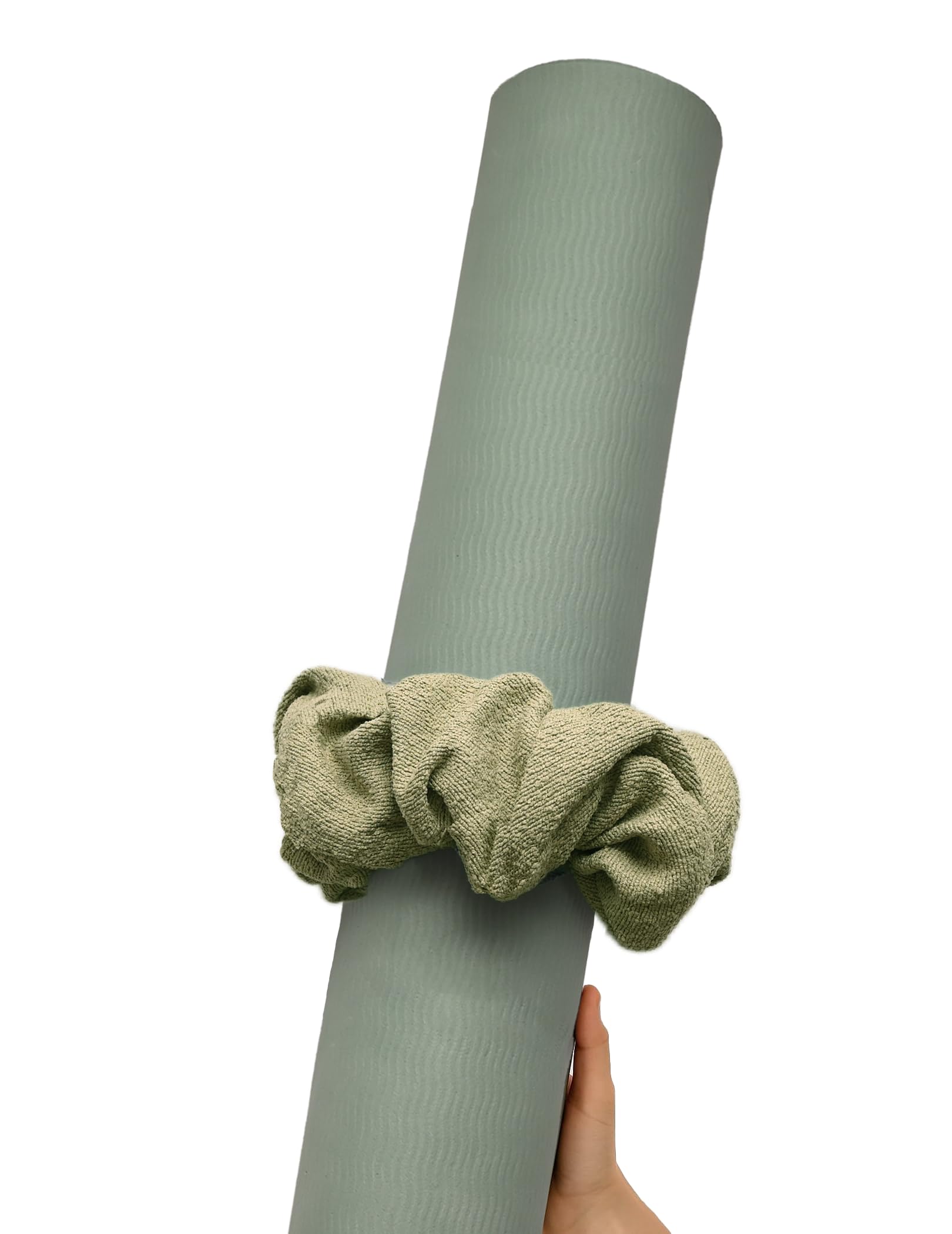 Photo 1 of Yoga Mat Scrunchie - Holds Your Yoga Mat in Style - Durable & Luxurious Fabric - Fits All Standard Yoga Mats Green