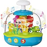 MoraBaby Baby Toys 6-12-18 Months, Press & Spin Ocean Musical Light Up Toy | Bilingual Learning Educational Cause and Effect Toy for 1 Year Old Boy & Girl, Birthday Gifts for 1-3 Year Old