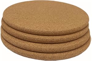 HILLSPRING Round Cork Trivets, 7.5 Inches Heat Cork Trivets for Hot Dishes, Pots and Pans, Plant Trivets, 4-Pack