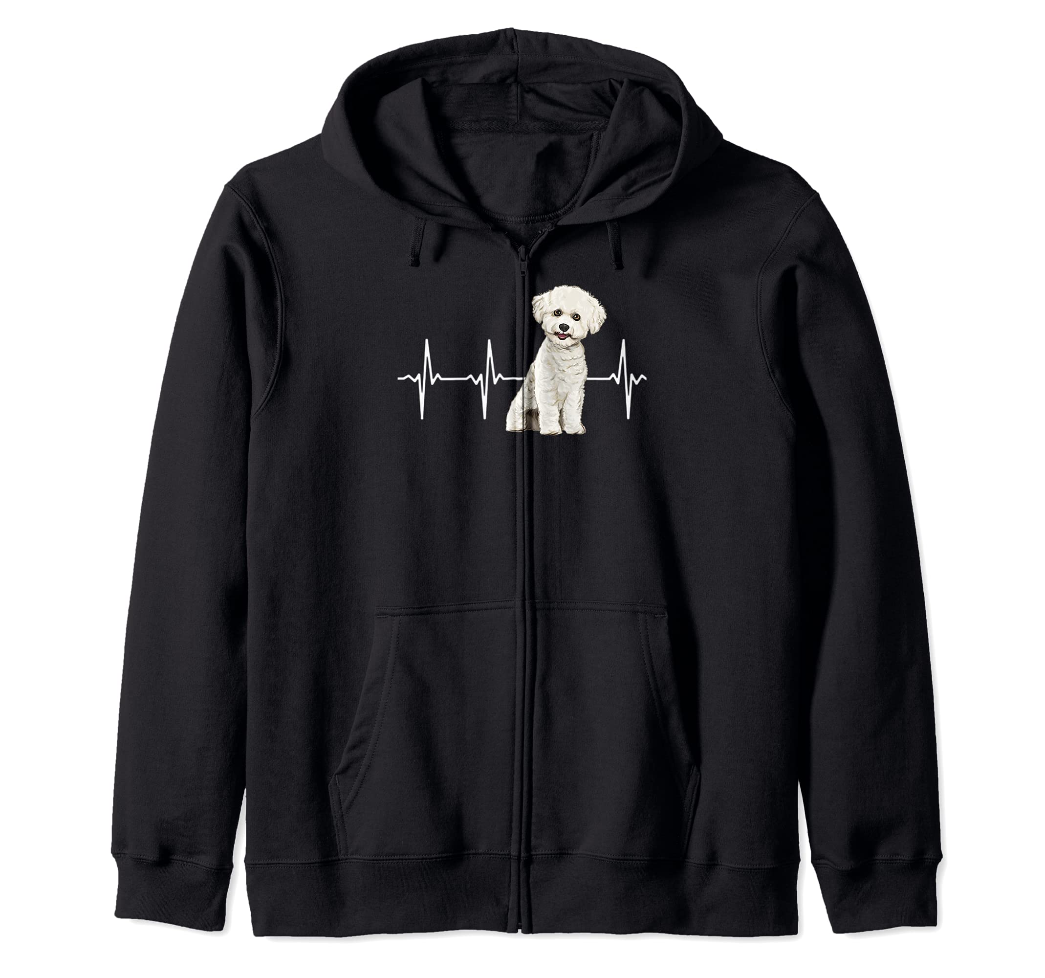 Bichons Frise Heartbeat Dog Lover Zip Hoodie