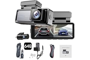 𝑶𝒔𝒎𝒐 Dashcam Pro 4k with 64GB Card, Front and 𝑶𝒔𝒎𝒐 Rear Dash Cam Pro, 5.8GHZ WiFi, GPS,Car Camera Dash Cam with Rever
