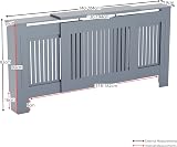 Vida Designs Chelsea Radiator Cover Grey - Adjustable - MDF Cabinet view 7