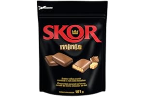 SKOR Chocolate Candy Bars with Buttered Toffee, Minis, 191 Gram
