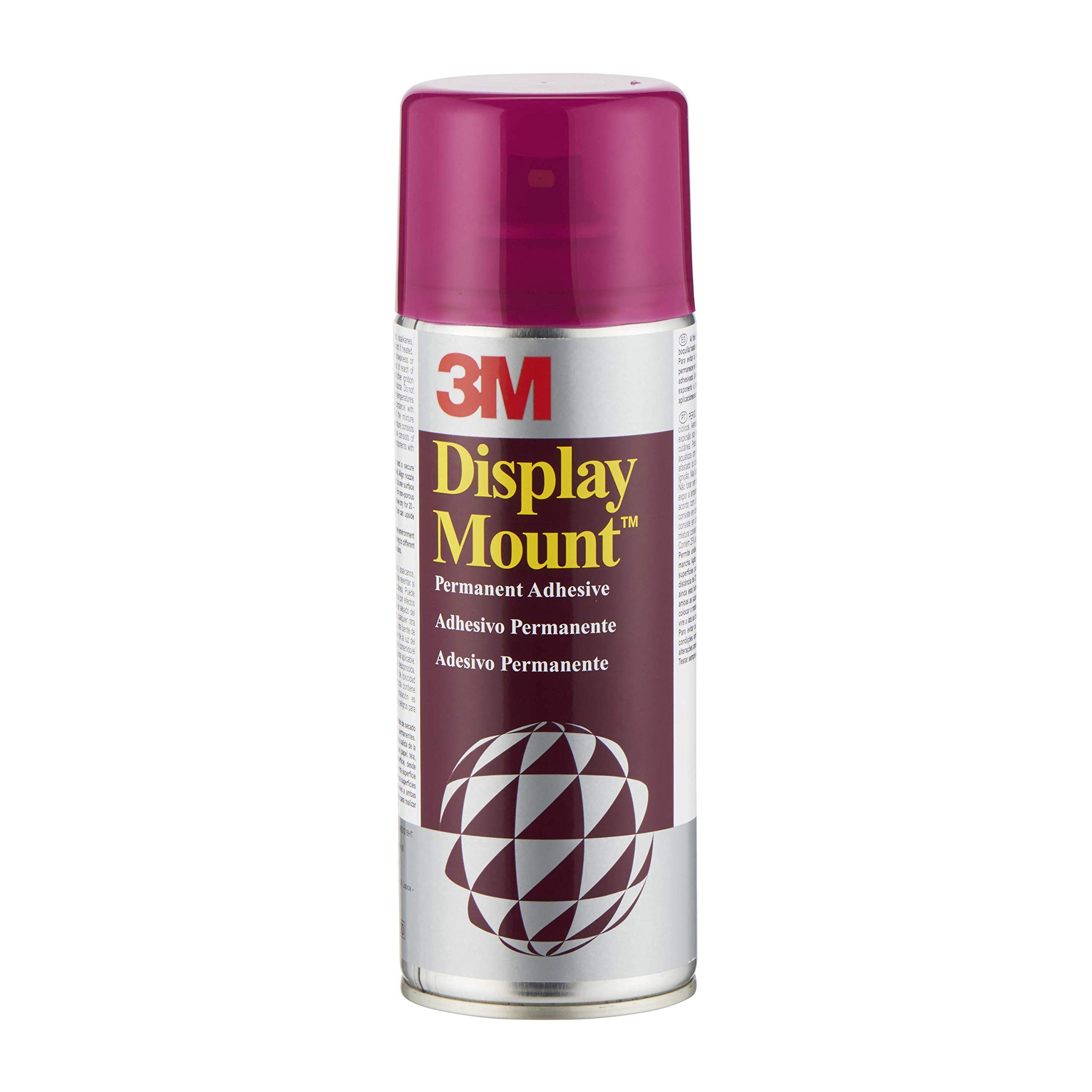 Scotch 3M DisplayMount Permanent Multi-Purpose Spray Adhesive, Transparent, Standard, 1 Can, 400 ml