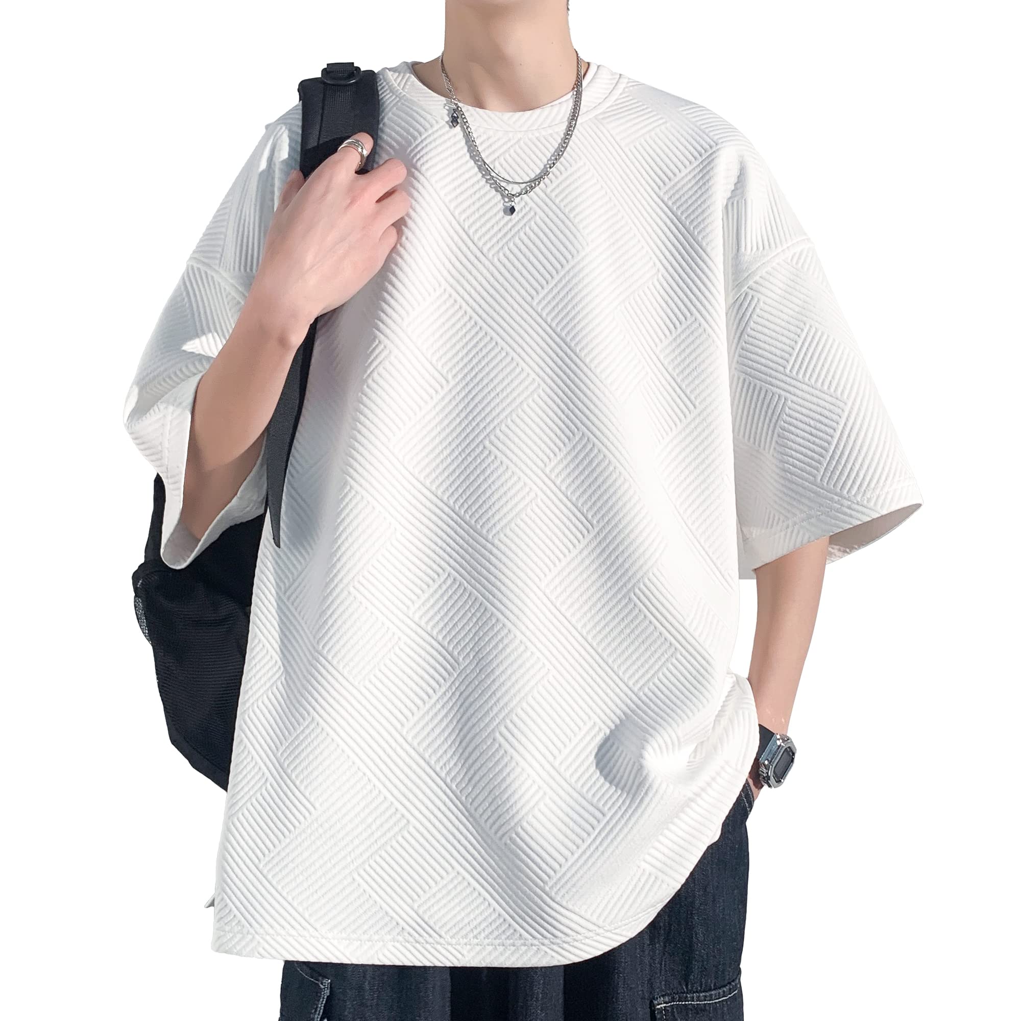 BS2003 Men's Basic Crew Neck T-Shirt - Slim Fit Cotton Blend Tee, Multiple Colors