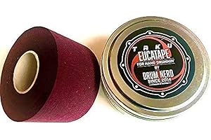 Eucatape Eucalyptus Infused Hand Drumming Tape - Better than Drum Gloves for Drum Sets Sticks Percussion (1 Pack, Maroon)
