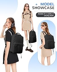 CADOLIM Black Laptop Backpack For Women Travel