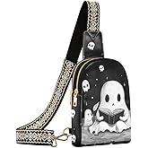 NCRJCZQL Crossbody Sling Bag for Women Leather Shoulder Chest Bag Small Fanny Pack for Hiking Travel | Leather, Shoulder, Chest Bag, for Hiking, Travel