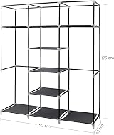 Songmics Folding Wardrobe Beige Fabric Closet 175 x 150 x 45 cm RYG12M view 5