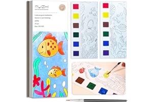 BAOXUE Water Coloring Books for Kids Ages 4-8,Pocket Watercolor Painting Book Kit for Toddlers,Kids Water Color Paint Set Art Crafts,Mini Travel Water Coloring Book,Gifts for Girls Boys