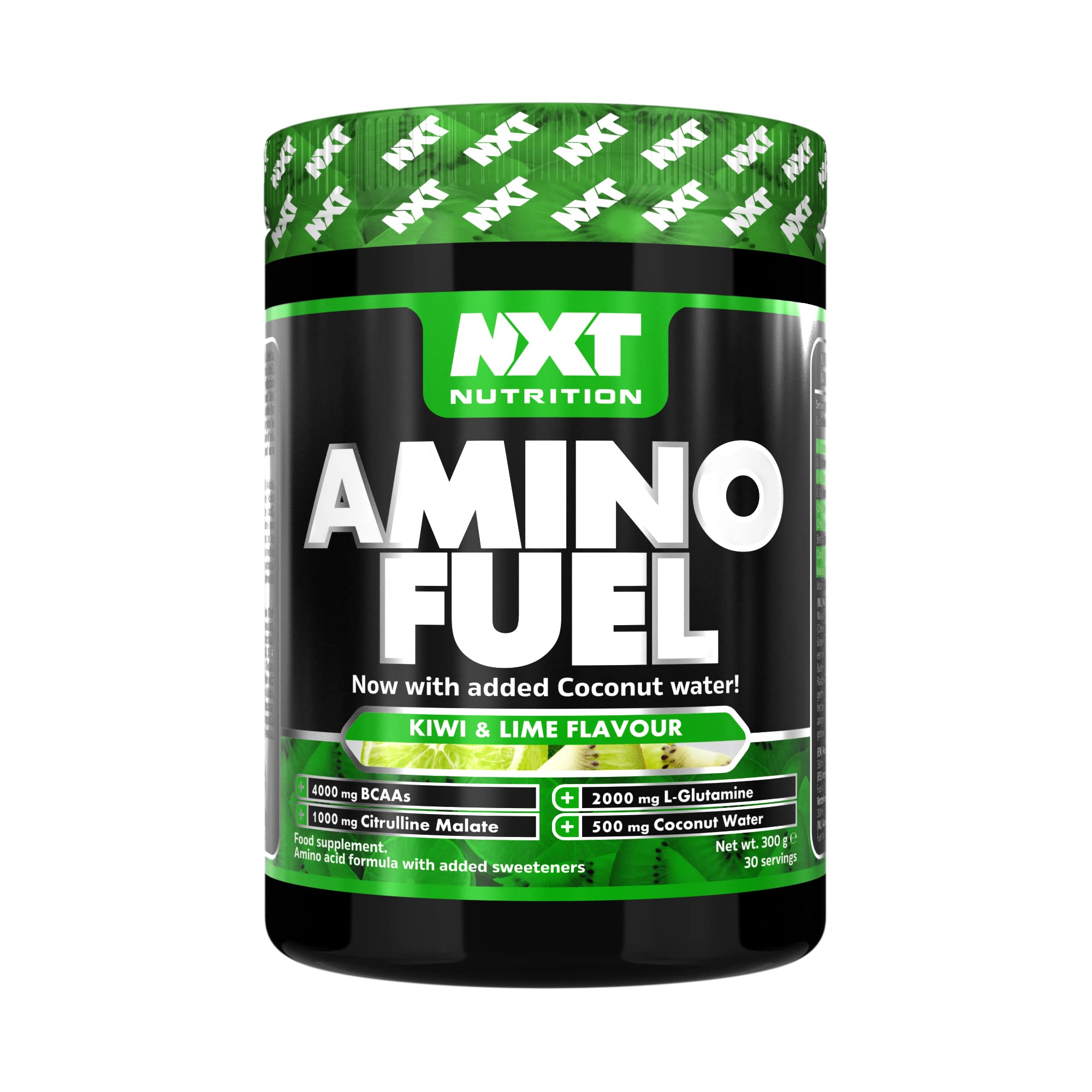 NXT Nutrition Amino Fuel Energy Drink | BCAAs Amino Acids with Beta Alanine, Vitamin D3 and Citrulline Malate – for Performance, Endurance and Energy Support | (Kiwi Lime)