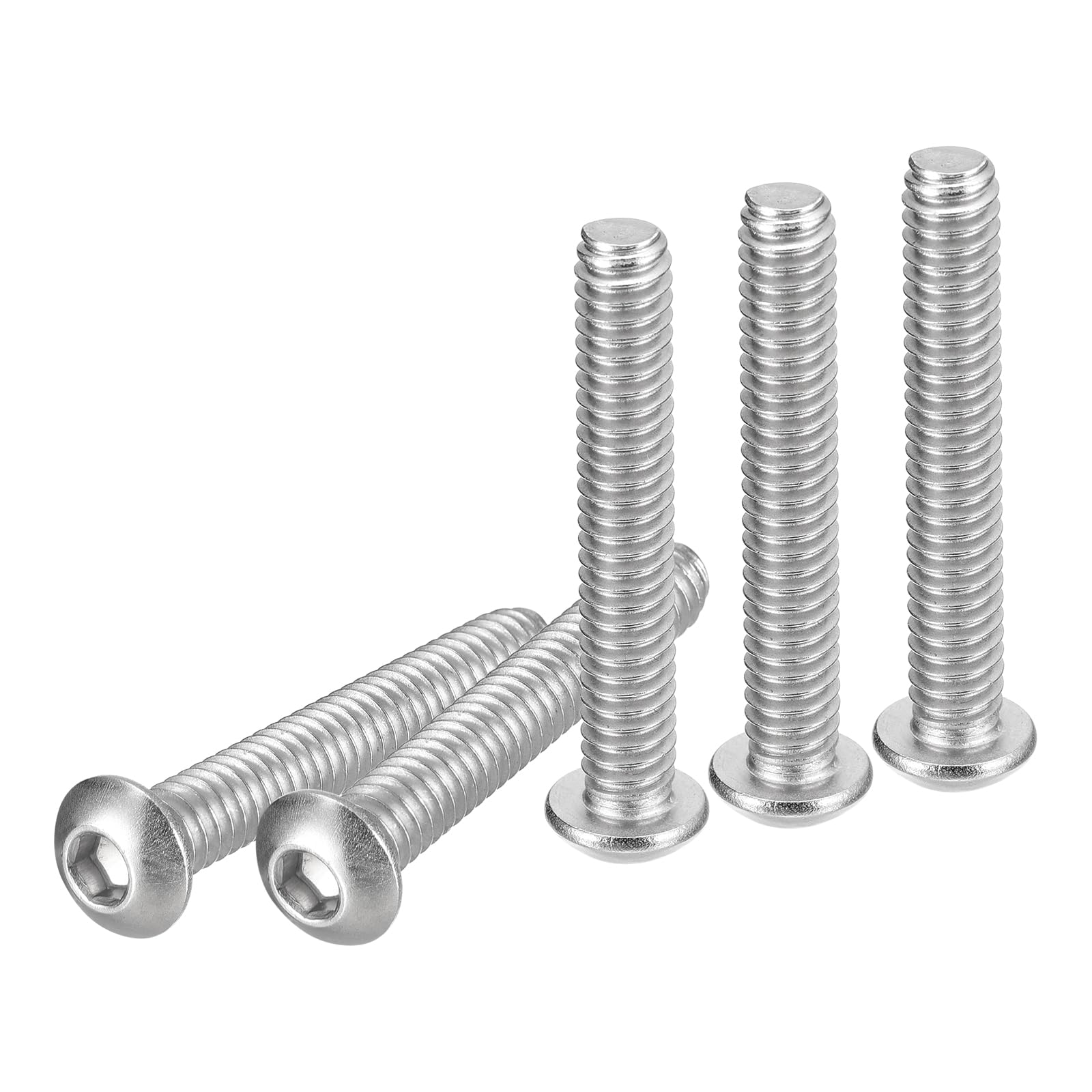 DTGN 1/4-20x1-5/8" Button Head Socket Cap Screws - 25Pack - Good for Machine - 304 Stainless Steel 18/8 - Hex Drive Full Thread UNC Fasteners