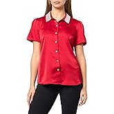 Karl Lagerfeld Womens Short Sleeve Collared Neck Crystal Collar Elevated Button Down