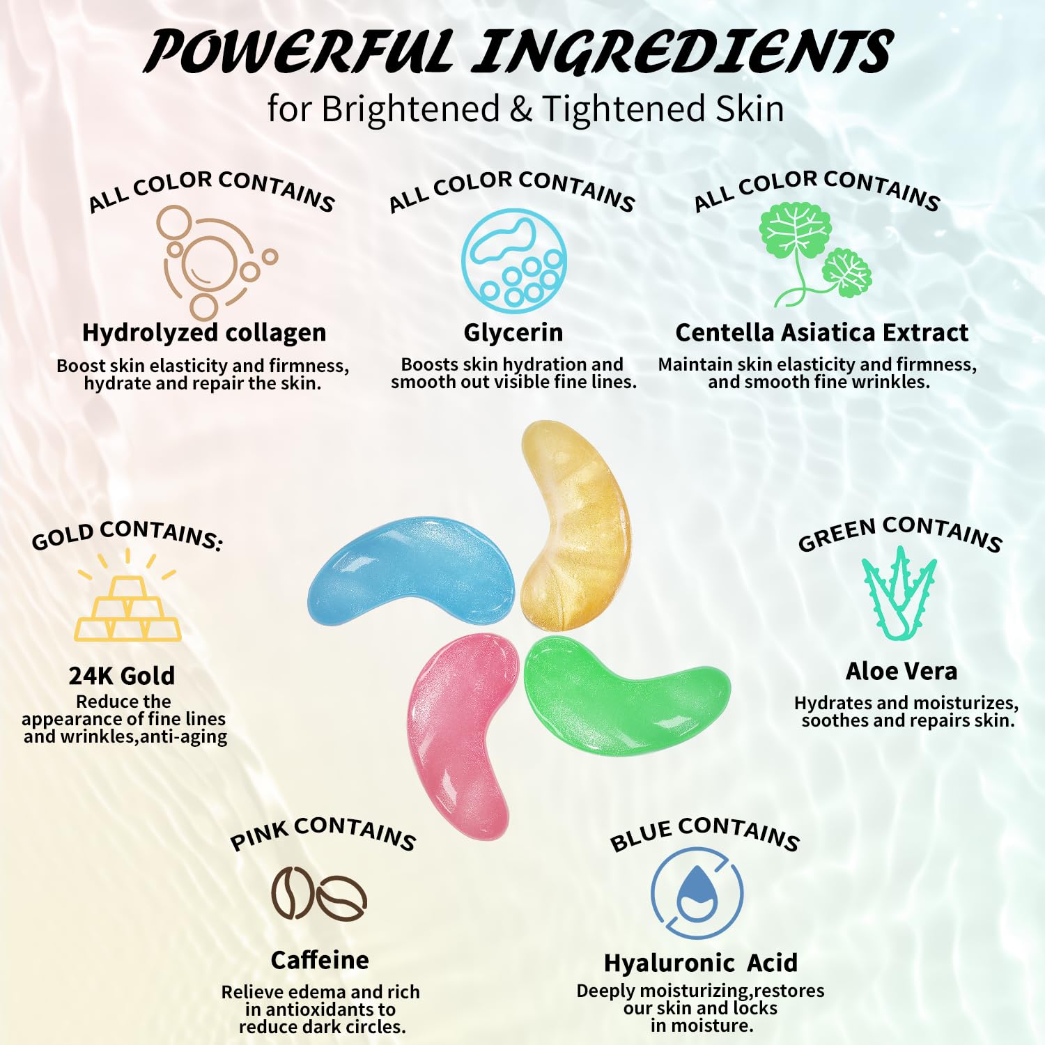 Maskiss Under Eye Patches(25 Pairs), 24K Gold, Caffeine, Hyaluronic Acid, Aloe Vera Eye Masks for Dark Circles Puffy Eyes Undereye Bags, Eye Skin Care Gift Set for Bachelorette Party Favors