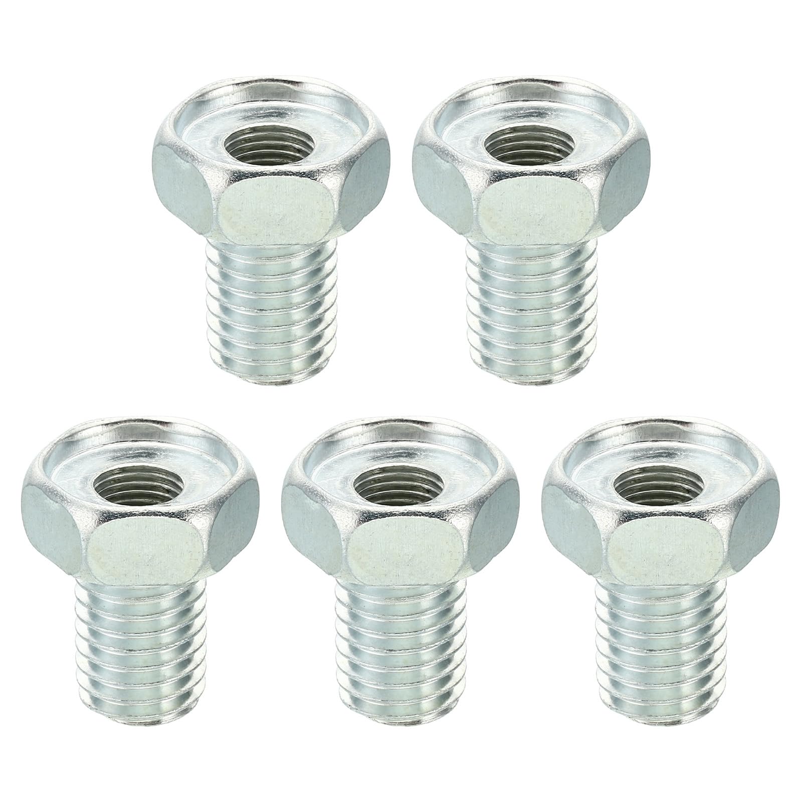 PATIKIL M14x2 to M10x1 Hex Thread Reducing Connector, 5 Pack Hollow Bolt Reducing Nut Screw Sleeve Through Hole Fasteners Adapter Reducer Hardware, 28mm
