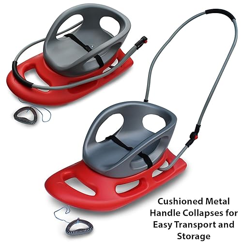 Flexible Flyer Portable Snow Stroller Baby Toddler Boggan Infant  Sleigh, red, 33 x 14 x 17 inches