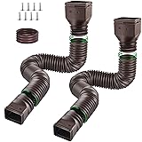 Gutter Downspout Extensions, 2 Pack Flexible Rain