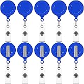 Zonon 50 Pieces Retractable Badge Holder Reels with Swivel Alligator Clip, ID Card Holder Name Badge Reel Clips for Students Teachers Office Workers (Blue)