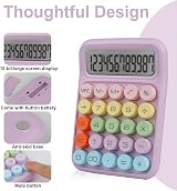 Bimormat Colorful 12 Digit Calculator Purple Candy Keyboard Style Large Display view 4