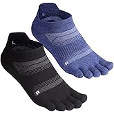 HABITER Merino Wool Toe Socks for Men & Women–50% Merino Wool,No Show,Lightweight,Arch Support Hiking Socks,Running,Long Walk